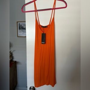 Orange minimal spaghetti strap dress nasty gal
